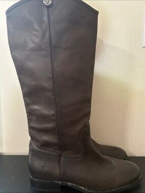 Frye Melissa Button 2 Riding Boots leather and brown boots size 9B